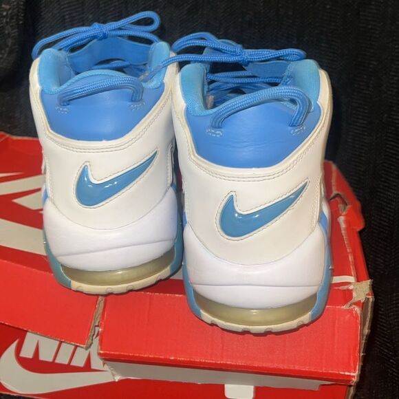 Nike Blue and White Air More Uptempo Sneakers - Picture 6 of 11